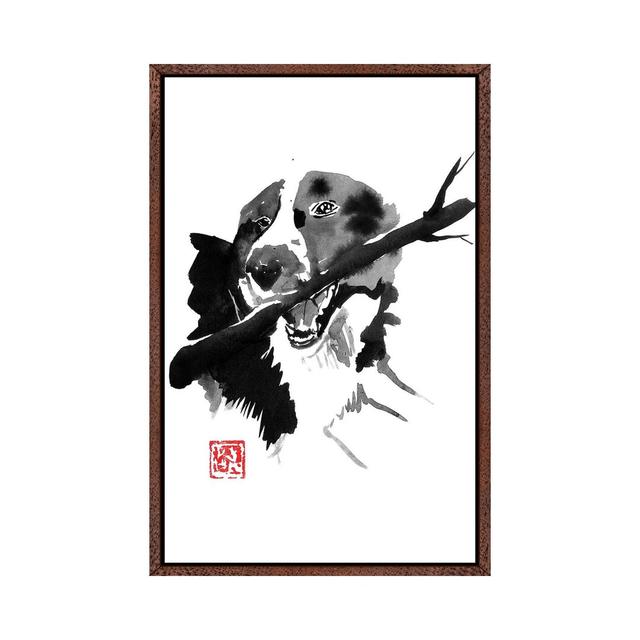 Dog Wood by Péchane - Painting on Canvas Bloomsbury Market Format: Classic Brown Wood Framed, Size: 66.04cm H x 45.72cm W x 3.81cm D on Productcaster.