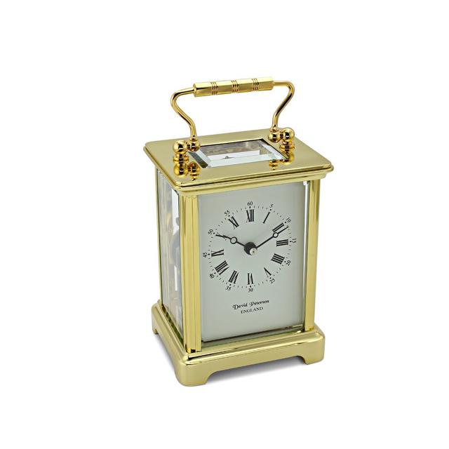 Traditional Analogue Metal Mechanical Tabletop Clock in Polished Brass Astoria Grand on Productcaster.