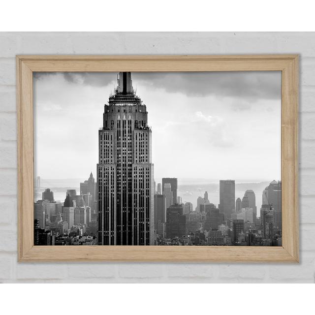 New York City Empire State Black And White Skies - Print Brayden Studio Size: 42cm H x 59.7cm W x 1.5cm D on Productcaster.