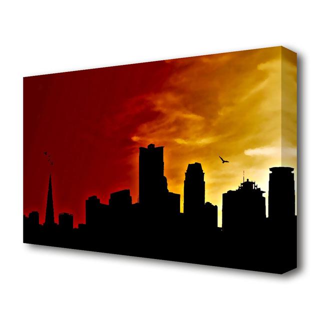 Orange City Sky - Wrapped Canvas Photograph Print East Urban Home Size: 81.3 cm H x 121.9 cm W on Productcaster.