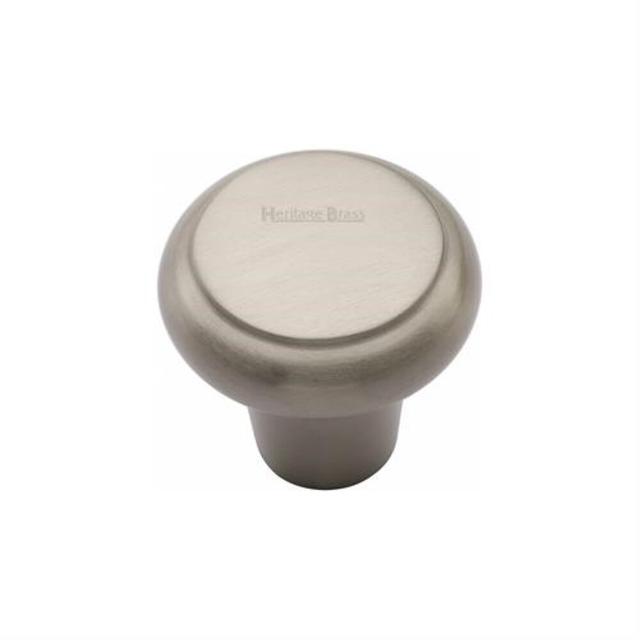 Mushroom Knob Heritage Brass Size: 3cm H x 3.2cm W x 3.2cm D, Finish: Satin Nickel on Productcaster.