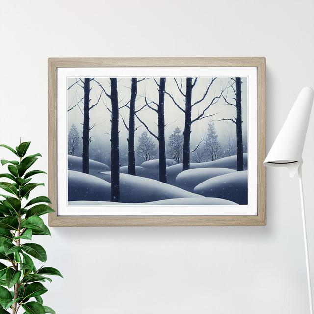 Extravagant Winter Forest - Single Picture Frame Print Marlow Home Co. Size: 25cm H x 34cm W x 2cm D, Frame Colour: Oak Framed on Productcaster.