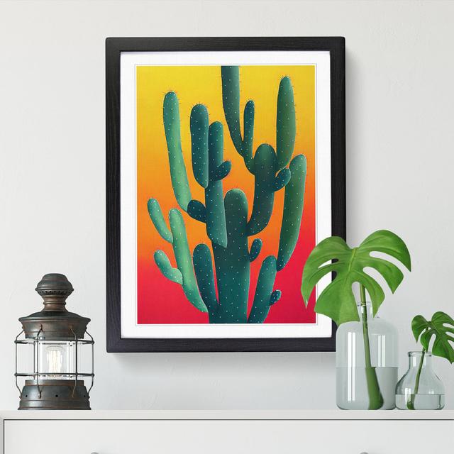 Colourful Cactus Cacti Vol.1 - Single Picture Frame Graphic Art Natur Pur Format: Black Framed, Size: 46cm H x 34cm W on Productcaster.