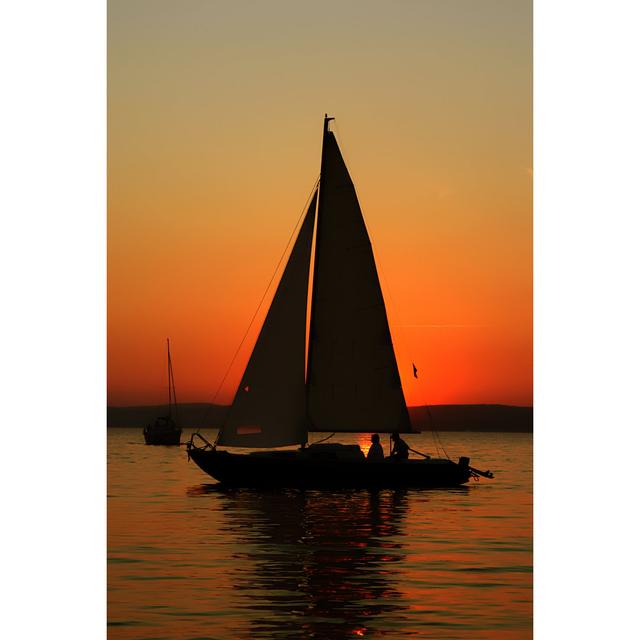 Sansa Sunset And Boat - Wrapped Canvas Photograph Breakwater Bay Size: 46cm H x 30cm W x 3.8cm D on Productcaster.