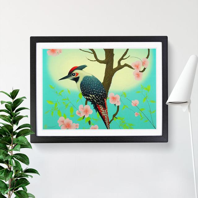 Breathtaking Woodpecker Bird - Picture Frame Painting Marlow Home Co. Framed Colour: Black Framed, Size: 25cm H x 34cm W x 2cm D on Productcaster.