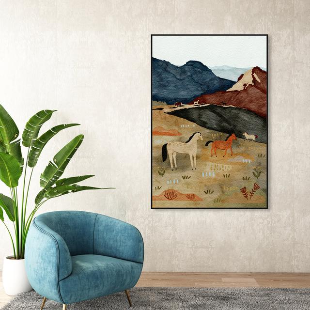 Animals Equine Nature Landscape by Oliver Gal - Wrapped Canvas Painting Oliver Gal Format: Black Framed, Size: 137.16cm H x 91.44cm W on Productcaster.