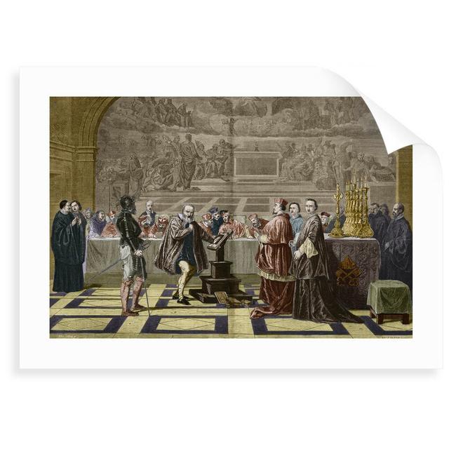 'Illustration of Galileo Galilei Before the Inquisition' Painting Astoria Grand Size: 70 cm H x 100 cm W x 0.2 cm D, Format: Unframed Paper on Productcaster.