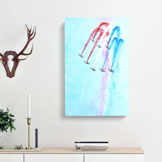 Planes in Formation - Wrapped Canvas Painting Print East Urban Home Size: 50cm H x 35cm W x 3cm D on Productcaster.