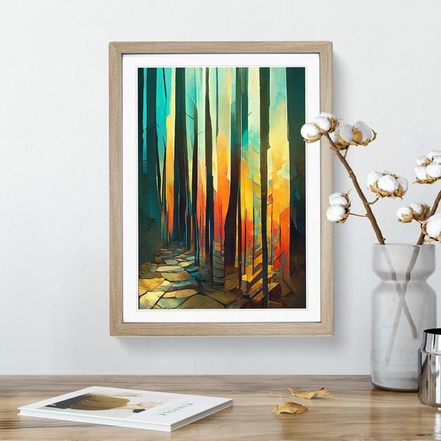 Forest No.1 - Picture Frame Graphic Art Alpen Home Frame Colour: Oak, Size: 64cm H x 46cm W x 2cm D on Productcaster.