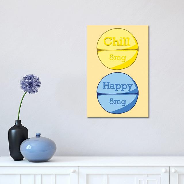 Chill Happy Pill Yellow Maturi Size: 45.72cm H x 30.48cm W x 1.905cm D on Productcaster.