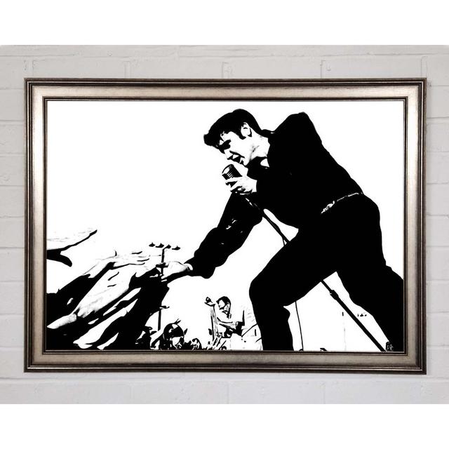 Elvis Presley On Stage - Single Picture Frame Art Prints Rosalind Wheeler Size: 84.1cm H x 118.9cm W x 1.5cm D on Productcaster.