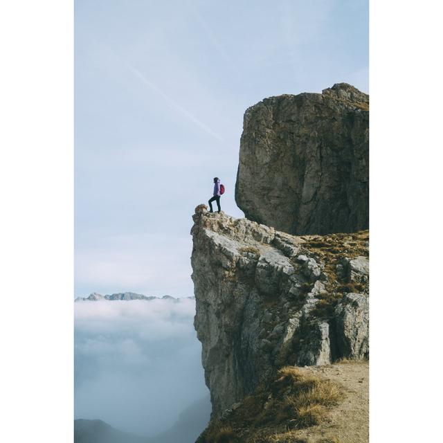 Woman Standing On Seceda Mountain by Oleh_Slobodeniuk - Wrapped Canvas Print Alpen Home Size: 30cm H x 20cm W x 3.8cm D on Productcaster.