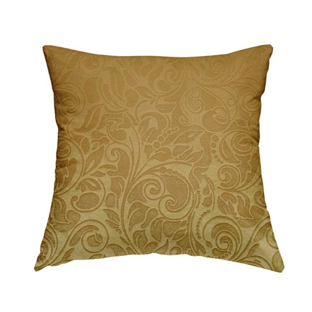 Boaman Floral Square Throw Cushion Mercer41 Colour: Gold, Size: 28cm H x 28cm W x 5cm D on Productcaster.