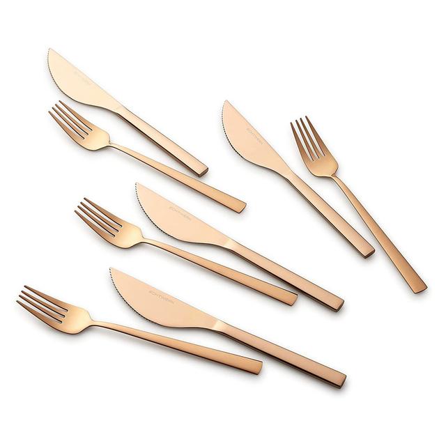 Echtwerk 8-teiliges Pizza- und Steakbesteck-Set für 4 Personen, mit 4 Messern und 4 Gabeln. Echtwerk Farbe: Bronze on Productcaster.