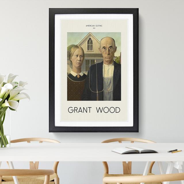 American Gothic by Grant Wood - Picture Frame Painting East Urban Home Frame Option: Black Framed, Size: 48cm H x 36cm W x 2cm D on Productcaster.