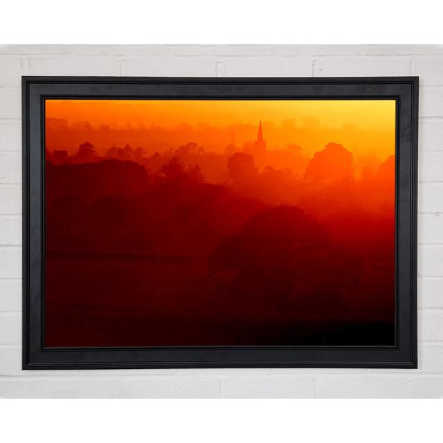 English Countryside At Dawn Framed Print Ebern Designs Size: 84.1cm H x 118.9cm W on Productcaster.