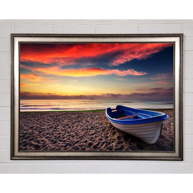 Row Boat Skies Framed Print Highland Dunes Size: 42cm H x 59.7cm W on Productcaster.