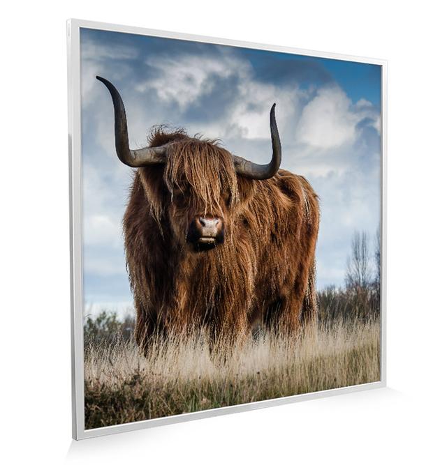 Highland Pride Picture Infrared Wi-Fi + Remote Flat Heating Panel Mirrorstone Size: 59.5cm H x 119.5cm W x 2.2cm D, Colour: Black on Productcaster.