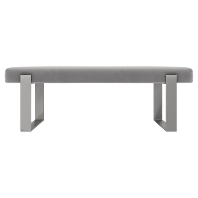 Paschke Upholstered Bench Ebern Designs Colour: Platinum Grey on Productcaster.