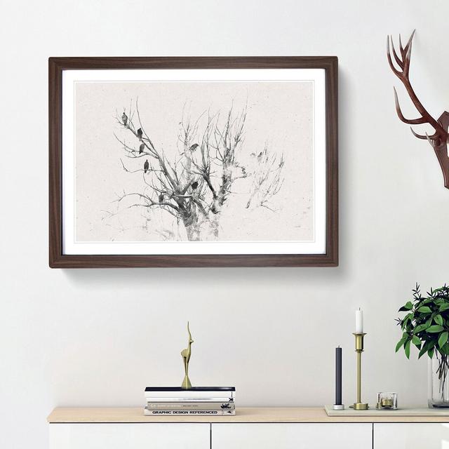 Birds in the Trees - Picture Frame Graphic Art Print East Urban Home Size: 62cm H x 87cm W x 2cm D, Frame Option: Walnut Framed on Productcaster.