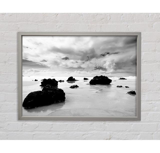 Until The Tide Returns B N W Framed Print Wall Art Highland Dunes Size: 29.7cm H x 42cm W x 8cm D, Format: Black Framed Paper on Productcaster.