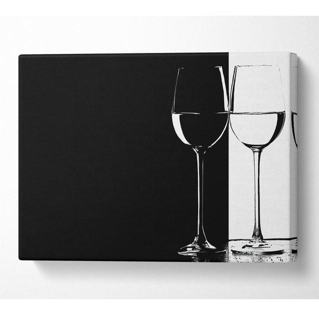 Black And White Glasses - Wrapped Canvas Art Prints Latitude Run Size: 101.6cm H x 142.2cm W x 10cm D on Productcaster.