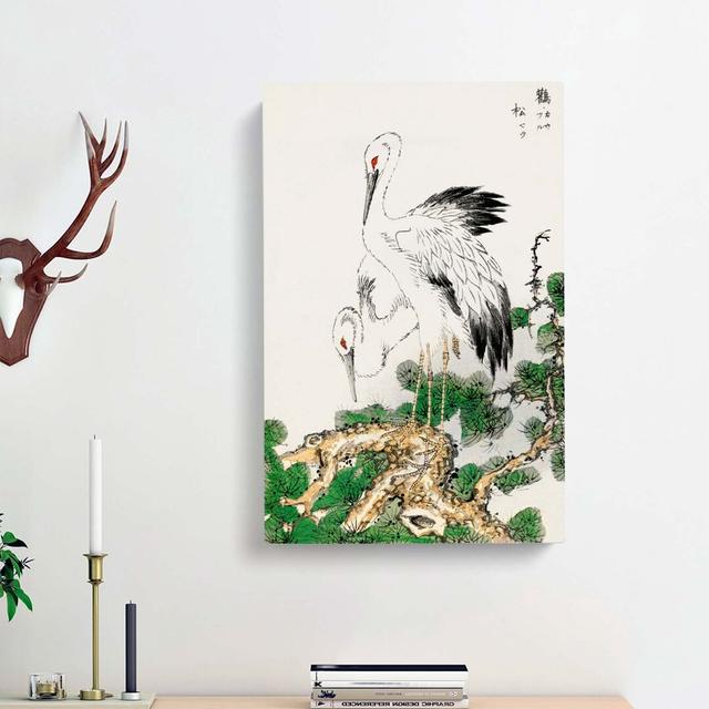 Two Japanese Storks by Numata Kashu - Wrapped Canvas Painting Print East Urban Home Size: 60cm H x 40cm W x 3cm D on Productcaster.