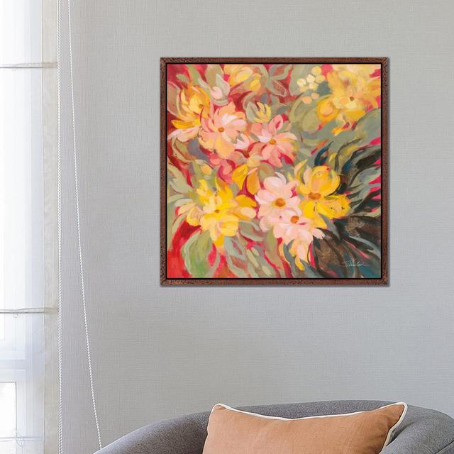 Magenta And Sage Floral by Silvia Vassileva - Gallery-Wrapped Canvas Giclée on Canvas Lark Manor Format: Classic Wood Floater Frame, Size: 66.04cm H x on Productcaster.