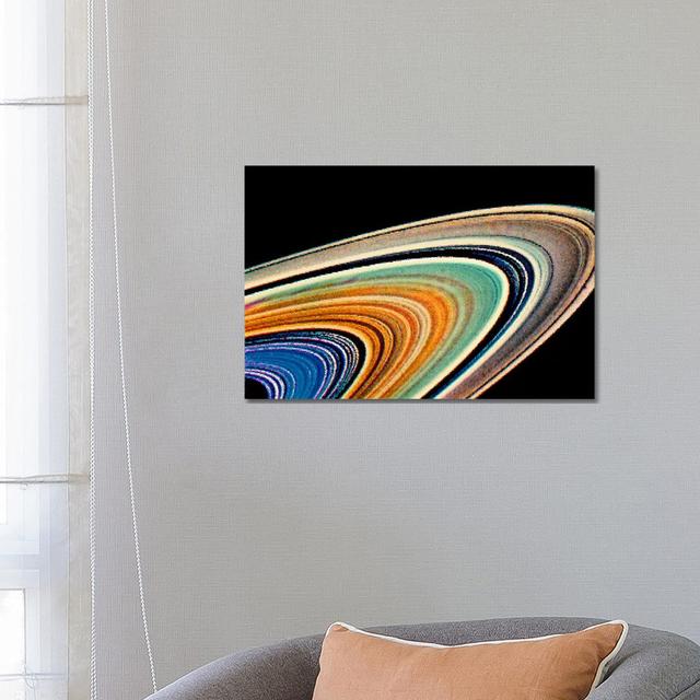 Modern Art - Rings of Saturn by 5by5collective - Wrapped Canvas Art Prints Metro Lane Size: 45.72cm H x 66.04cm W on Productcaster.