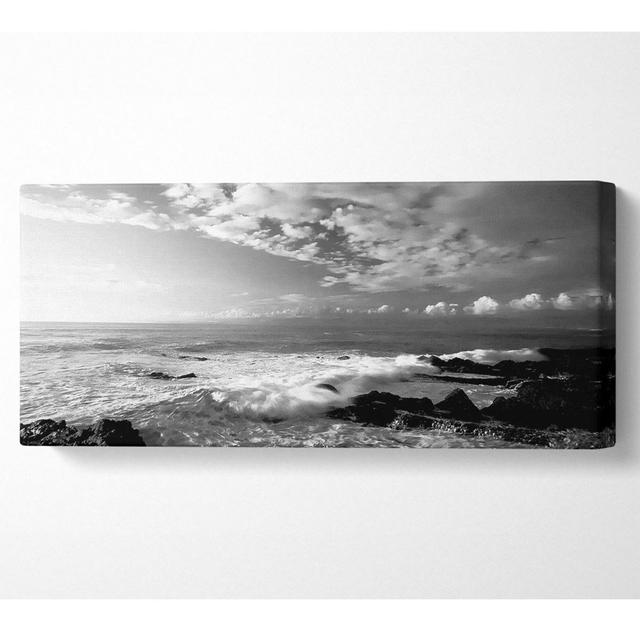 Ocean Mist B N W - Wrapped Canvas Art Prints Highland Dunes Size: 50.8cm H x 121.9cm W x 10cm D on Productcaster.