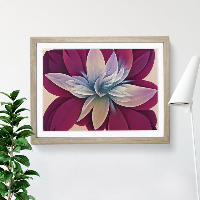 Magnificent Modern Flower Abstract - Single Picture Frame Print 17 Stories Size: 34cm H x 46cm W x 2cm D, Frame Colour: Oak on Productcaster.