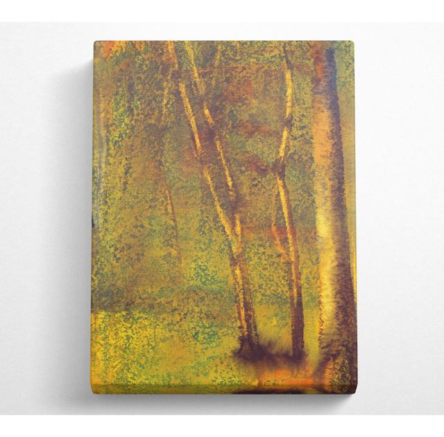 Seurat Forest in Pontaubert - Wrapped Canvas Art Prints ClassicLiving Größe: 142,2 cm H x 101,6 cm B on Productcaster.