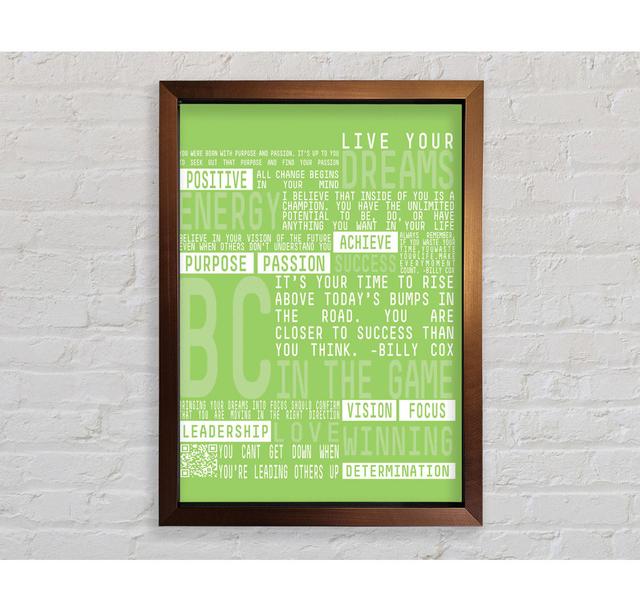 Live Your Dreams Lime Green - Single Picture Frame Art Prints Happy Larry Size: 118.9cm H x 84.1cm W x 3.4cm D on Productcaster.