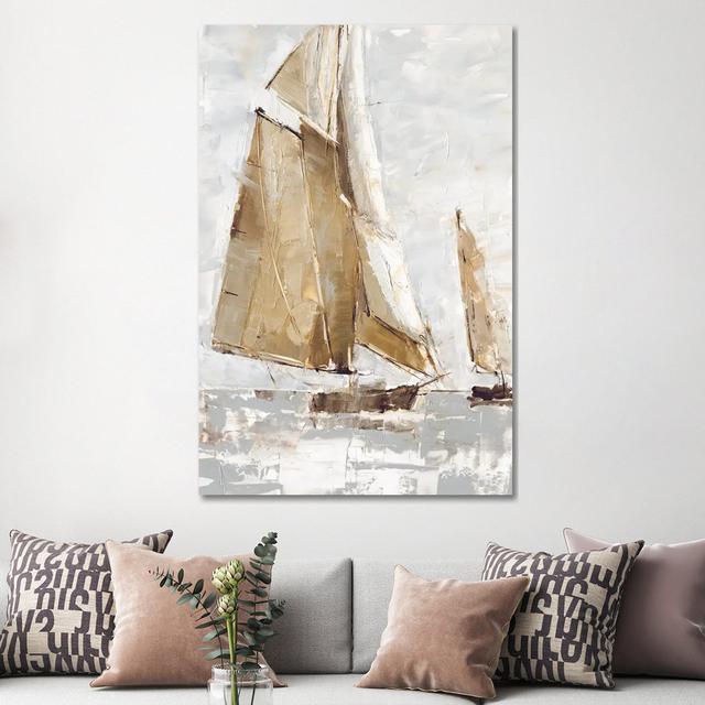 Golden Sails I by Ethan Harper - Wrapped Canvas Gallery-Wrapped Canvas Giclée Breakwater Bay Size: 152.4cm H x 101.6cm W x 3.81cm D on Productcaster.