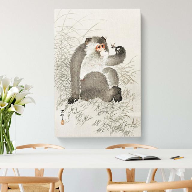 Monkey With An Insect by Ohara Koson - Wrapped Canvas Painting East Urban Home Size: 60cm H x 40cm W x 3cm D on Productcaster.