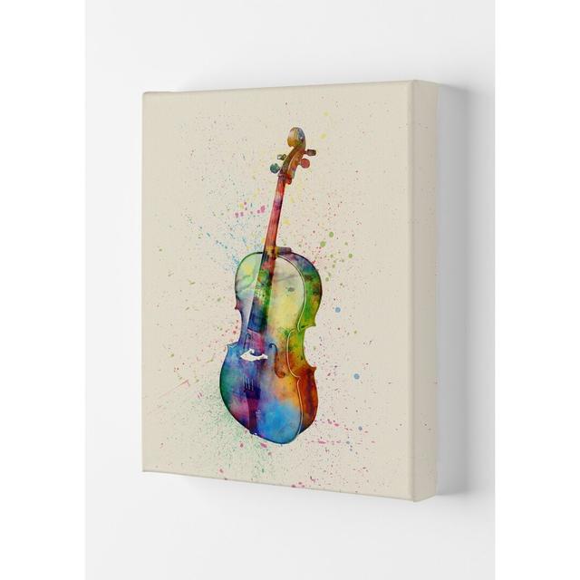 Cello by Michael Tompsett - Graphic Art Print Ebern Designs Format: Wrapped Canvas, Size: 59.4cm H x 42cm W x 4cm D on Productcaster.