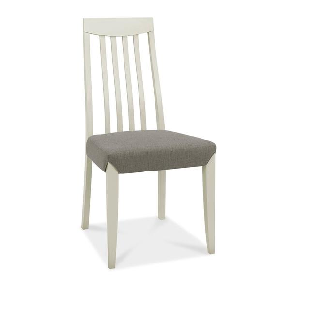 Izzie Solid Wood Dining Chair (Set of 2) August Grove Leg Colour: White, Upholstery Colour: Grey on Productcaster.