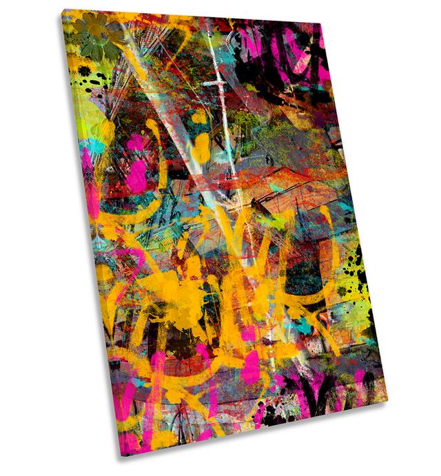 Z1528 Abstract Grunge Modern - Wrapped Canvas Painting Metro Lane Size: 61cm H x 40.6cm W x 2cm D on Productcaster.