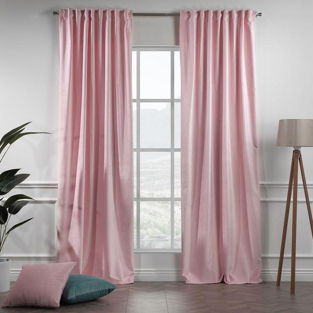 100% Blackout Extra Long & Extra Wide Luxury Matte Velvet Single Curtain Panel Lilijan Home & Curtain Farbe: Rich Electri Blue, Paneel-Größe: 450 H x on Productcaster.