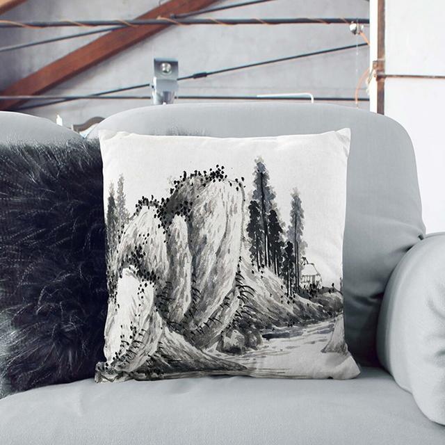 Landscape Vol.7 by Shen Zhou Cushion with Filling East Urban Home Size: 55cm H x 55cm W x 20cm D on Productcaster.