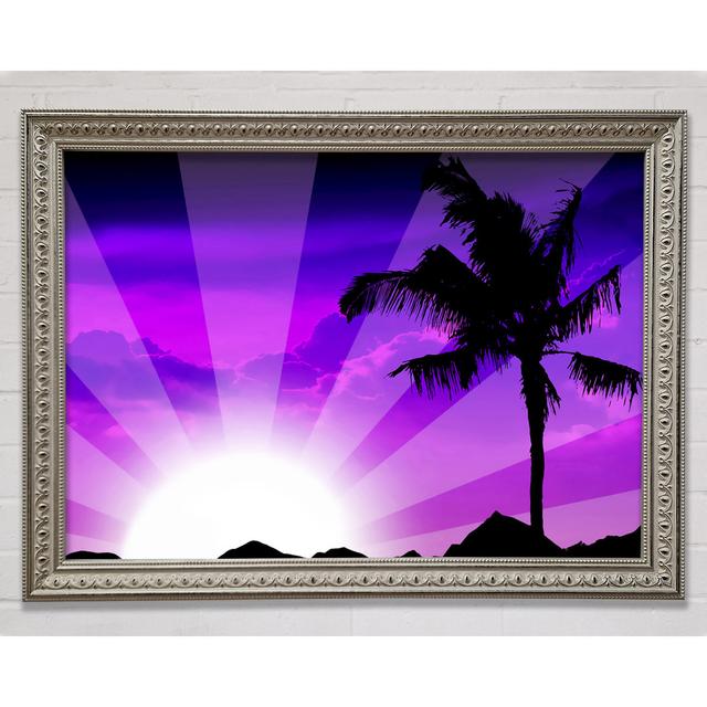 Purple Palmtree Sunrays - Print 17 Stories Size: 21cm H x 29.7cm W x 3cm D on Productcaster.