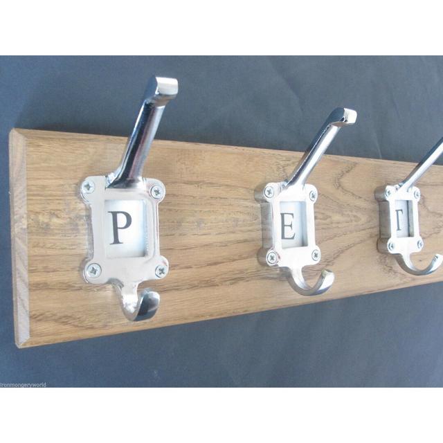 Phenix Solid Wood 2 - Hook Wall Mounted Coat Rack Rosalind Wheeler on Productcaster.