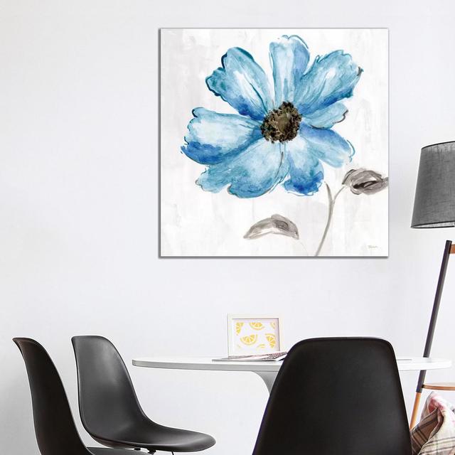 Blue Floral by - Wrapped Canvas Ophelia & Co. Size: 93.98cm H x 93.98cm W on Productcaster.