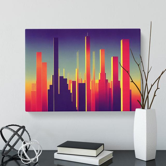 Daring City Skyline Architecture Abstract - Wrapped Canvas Print 17 Stories Size: 50cm H x 76cm W x 3cm D on Productcaster.