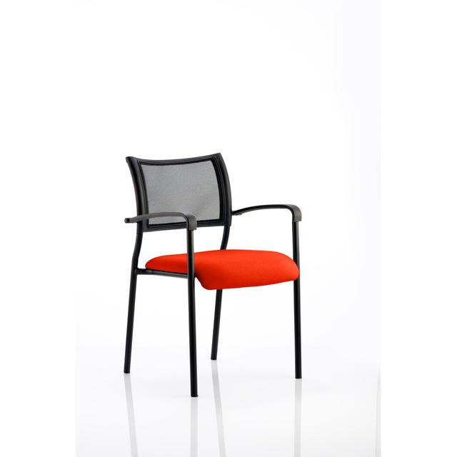 Brunswick Bespoke Waiting Room Chair Symple Stuff Arm Colour: With Arm, Base Finish: Black, Seat Colour: Pimento on Productcaster.