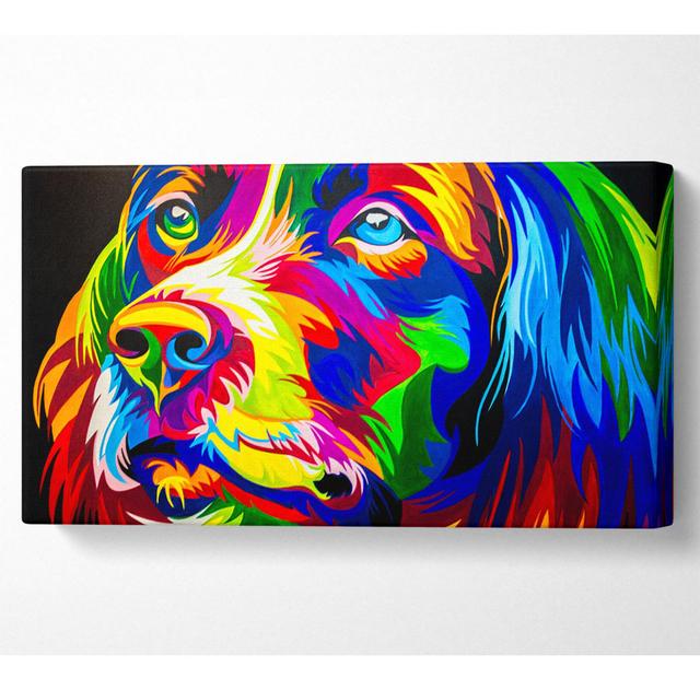 Aviela The Stunning Colourful Dog - Wrapped Canvas Panoramic Art Prints Brayden Studio Size: 50.8cm H x 101.6cm W x 1cm D on Productcaster.