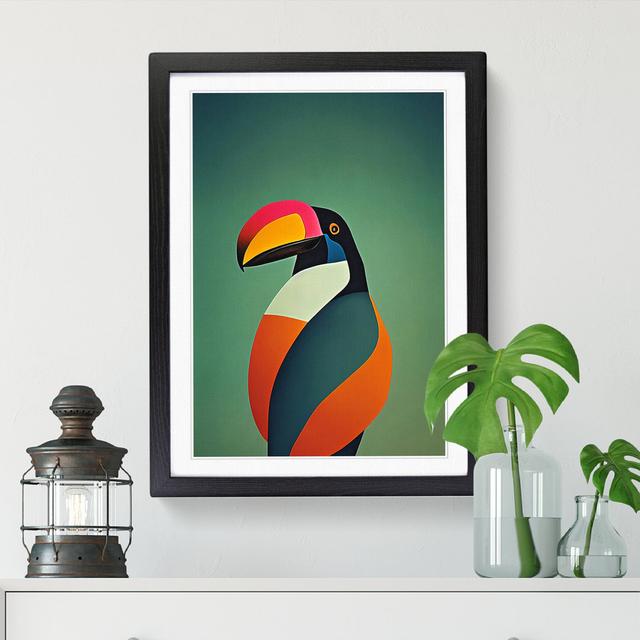 FRM-V0523-2524X Toucan Abstract Vol.2 - Single Picture Frame Print 17 Stories Frame Option: Black, Size: 64cm H x 46cm W x 2cm D on Productcaster.