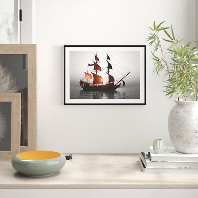 Gerahmtes Poster Gewaltiges Segelschiff East Urban Home Größe: 70 cm H x 100 cm B on Productcaster.