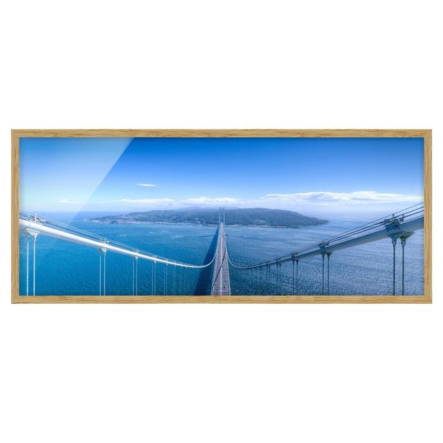 Picture With Frame - Bridge To Island - Landscape Panorama Highland Dunes Frame Option: Brown Framed, Size: 50cm H x 130cm W x 2cm D on Productcaster.