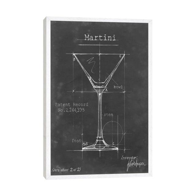 Barware Blueprint V by Ethan Harper - Print on Canvas East Urban Home Size: 152.4cm H x 101.6cm W x 3.8cm D, Format: White Framed on Productcaster.